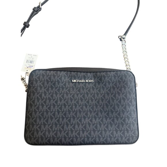 Michael Kors Black Jet Set Handbag Purse Crossbody Retail $378 Logo Bag NEW NWT - Picture 7 of 10